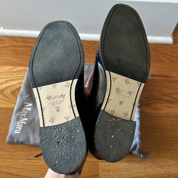 MaxMara classic black women’s lace up oxfords with stitching detail EU39 - Picture 4 of 8